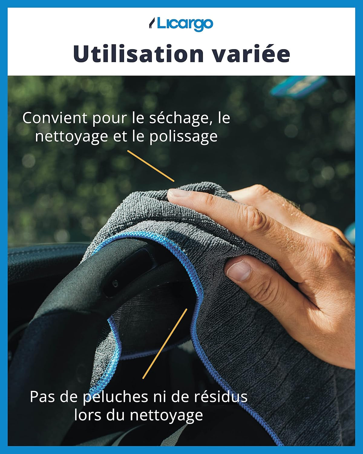 ® 6X Chiffons En Microfibres 380 GSM - Ultra Absorbants, Doux Et Délicats - Chiffons En Microfibres Non Pelucheux - Chiffon Polissage, Chiffon Microfibre Voiture Professionnel - 40X40Cm
