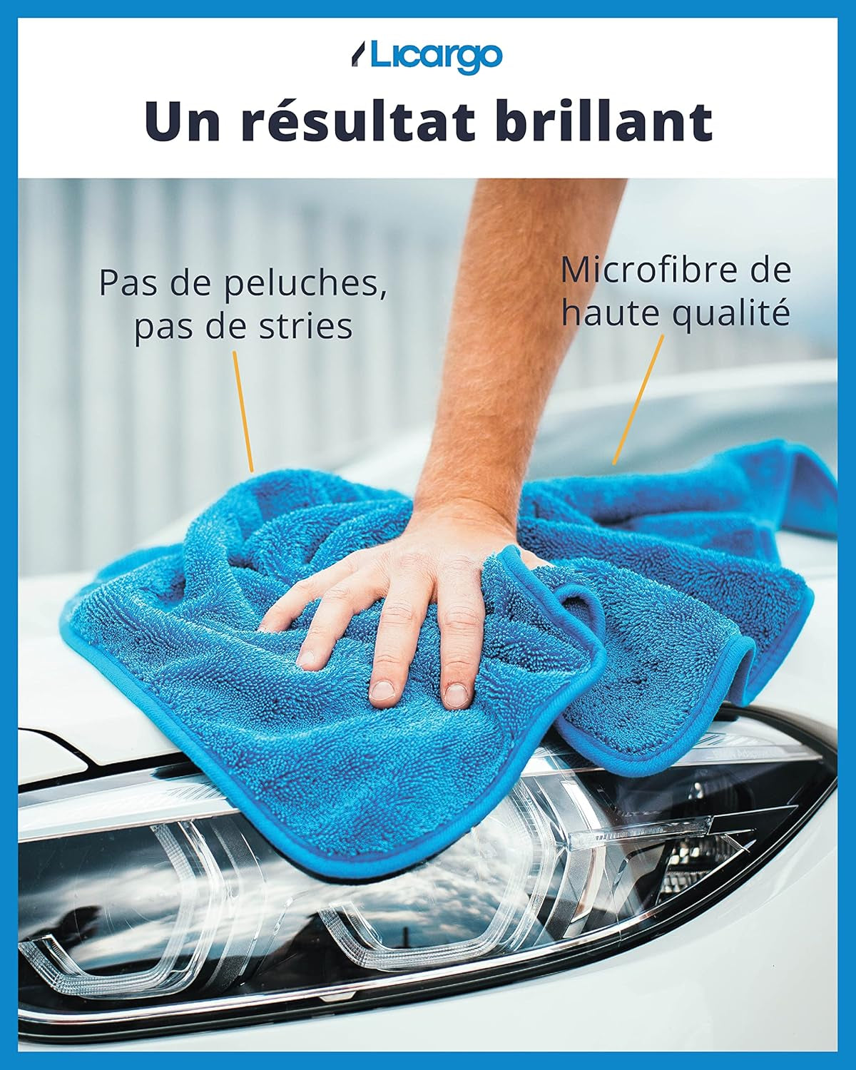 LICARGO® Chiffon De Séchage Extra Grand 90X60Cm - Extrêmement Absorbant, Doux Et Délicat - Chiffon En Microfibre Non Pelucheux - 550GSM