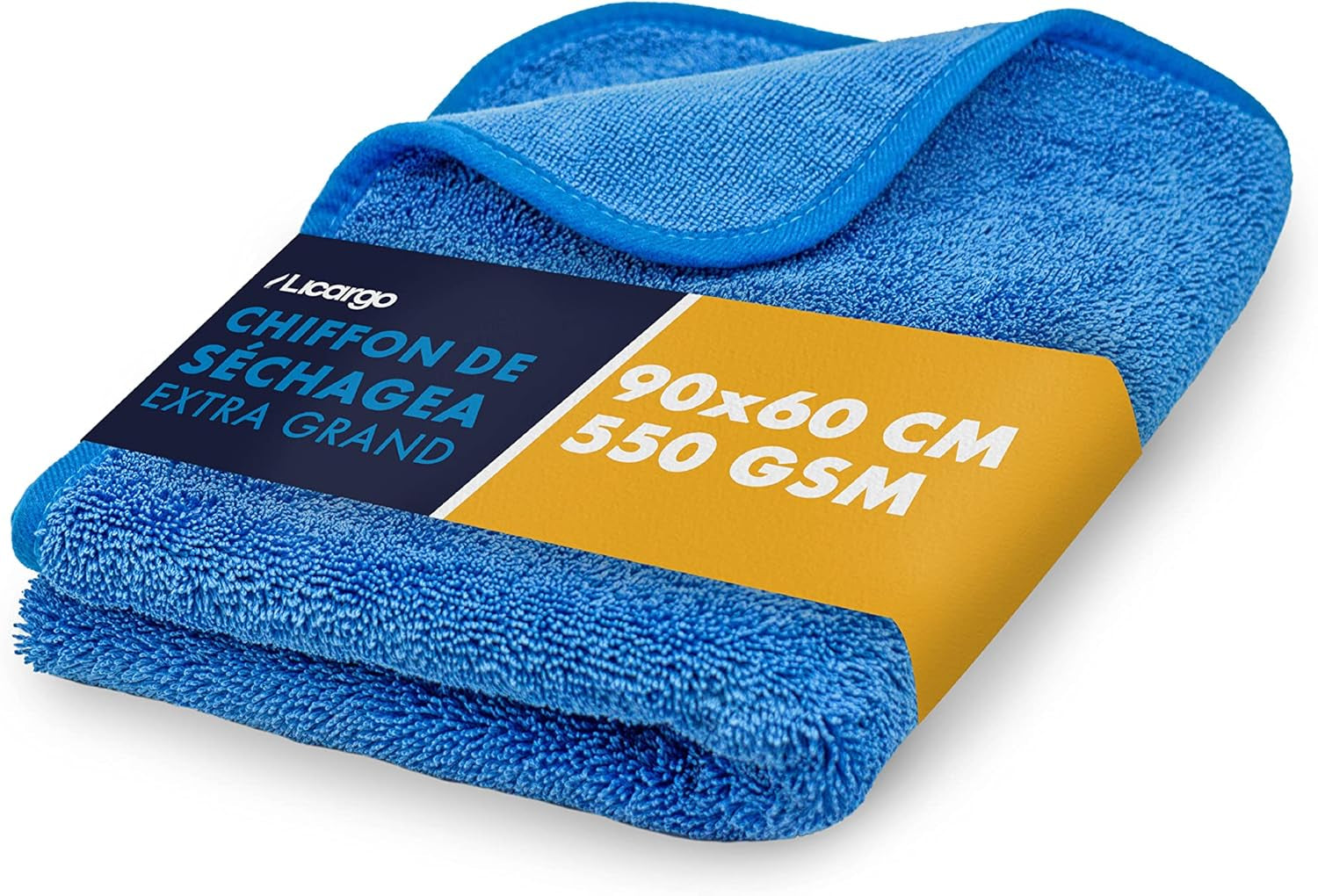 LICARGO® Chiffon De Séchage Extra Grand 90X60Cm - Extrêmement Absorbant, Doux Et Délicat - Chiffon En Microfibre Non Pelucheux - 550GSM