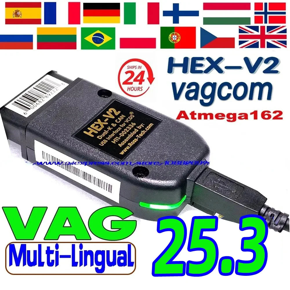 2025 VCDS VAGCOM Interface VCDSCAN  Update 25.3 for VW for AUDI Skoda Seat Multi-Language Car Autocom Diagnostics Tools