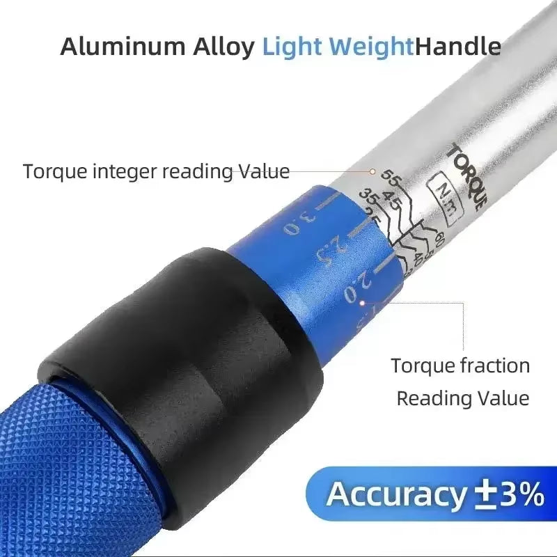 5-60N.M Torque Wrench 3/8 Inch Square Drive Torques Key ±3% High Precision Torque Wrench Professional Bicycle Automotive Tool