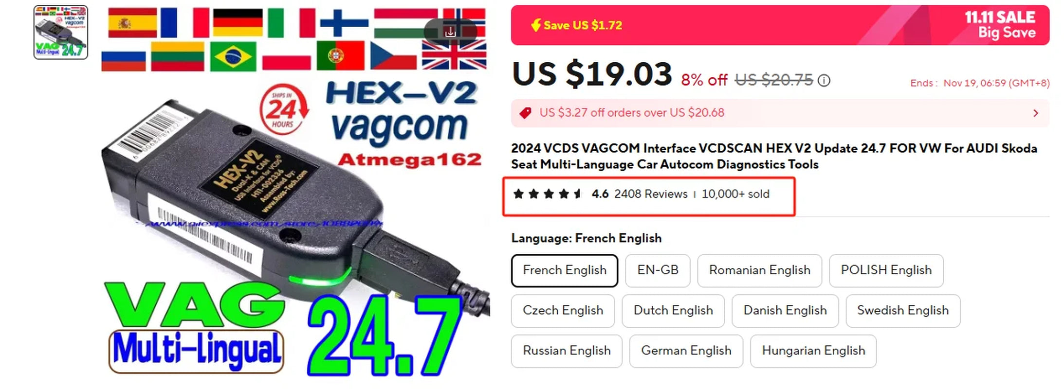 2025 VCDS VAGCOM Interface VCDSCAN  Update 25.3 for VW for AUDI Skoda Seat Multi-Language Car Autocom Diagnostics Tools
