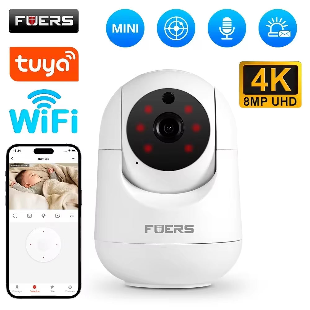 5MP Wifi Camera Tuya Smart Home Indoor Wireless IP Surveillance Camera AI Detect Automatic Tracking Security Baby Monitor
