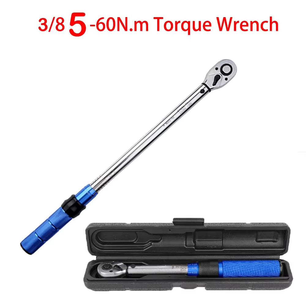 5-60N.M Torque Wrench 3/8 Inch Square Drive Torques Key ±3% High Precision Torque Wrench Professional Bicycle Automotive Tool