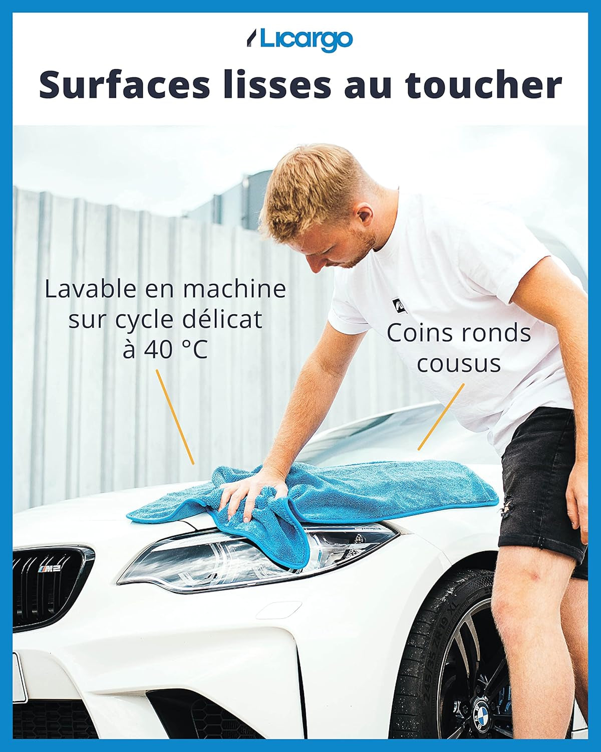 LICARGO® Chiffon De Séchage Extra Grand 90X60Cm - Extrêmement Absorbant, Doux Et Délicat - Chiffon En Microfibre Non Pelucheux - 550GSM